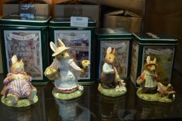 Four Villeroy & Boch Foxwood Tales Rabbit Figures