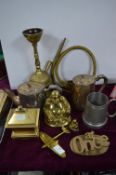 Brassware Including a Hookah Pipe, Buddha Tobacco