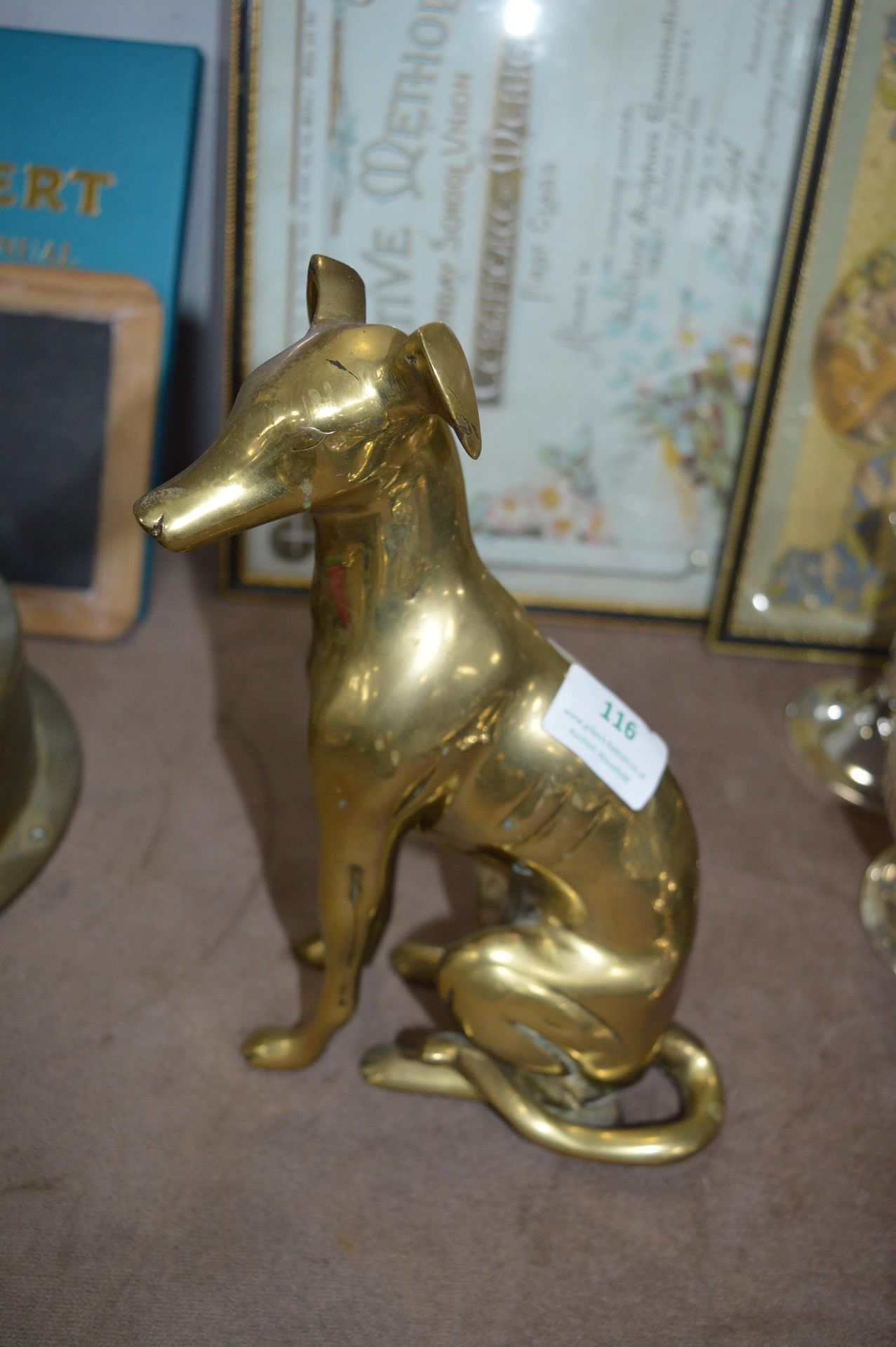 Brass Whippet - Image 2 of 2