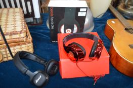 Beats by Dr. Dre Red Headphones with Box and Packa