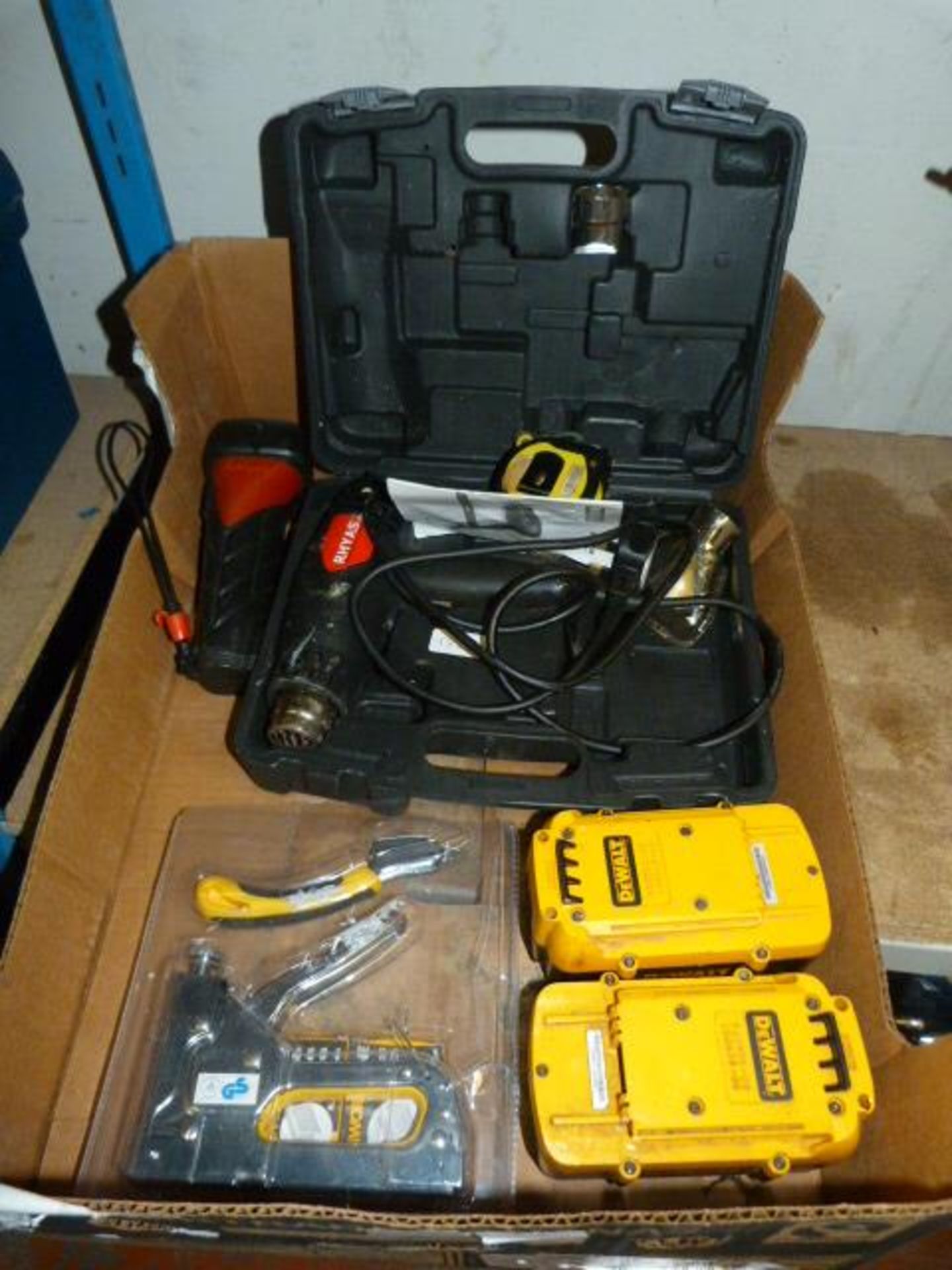 Dewalt Batteries, Workzone Stapler, and Rhyas Heat Gun