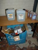 *6x 10L of Dymonite Concentrate Cleaner for Hard Floors, Bottles of Hand Wash, and a Box of Ink Cart