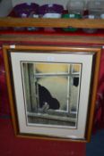Signed Framed Print of a Sparrow by Ralph Worth