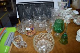 Cut Crystal Wine Goblet Set plus Vases, Bowls, etc