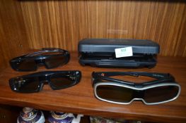 Two Panasonic 3D HD Glasses and Another