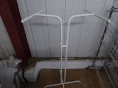 * white freestanding hanging rail with 2 arms