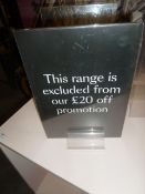 * Acrylic poster stands - ideal for A3/A4 posters with plastic inserts. Approx 50 stands plus