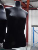 * black fabric female mannequin torso