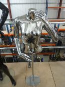 * chrome upper body mannequin with stand