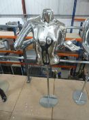 * chrome upper body mannequin with stand