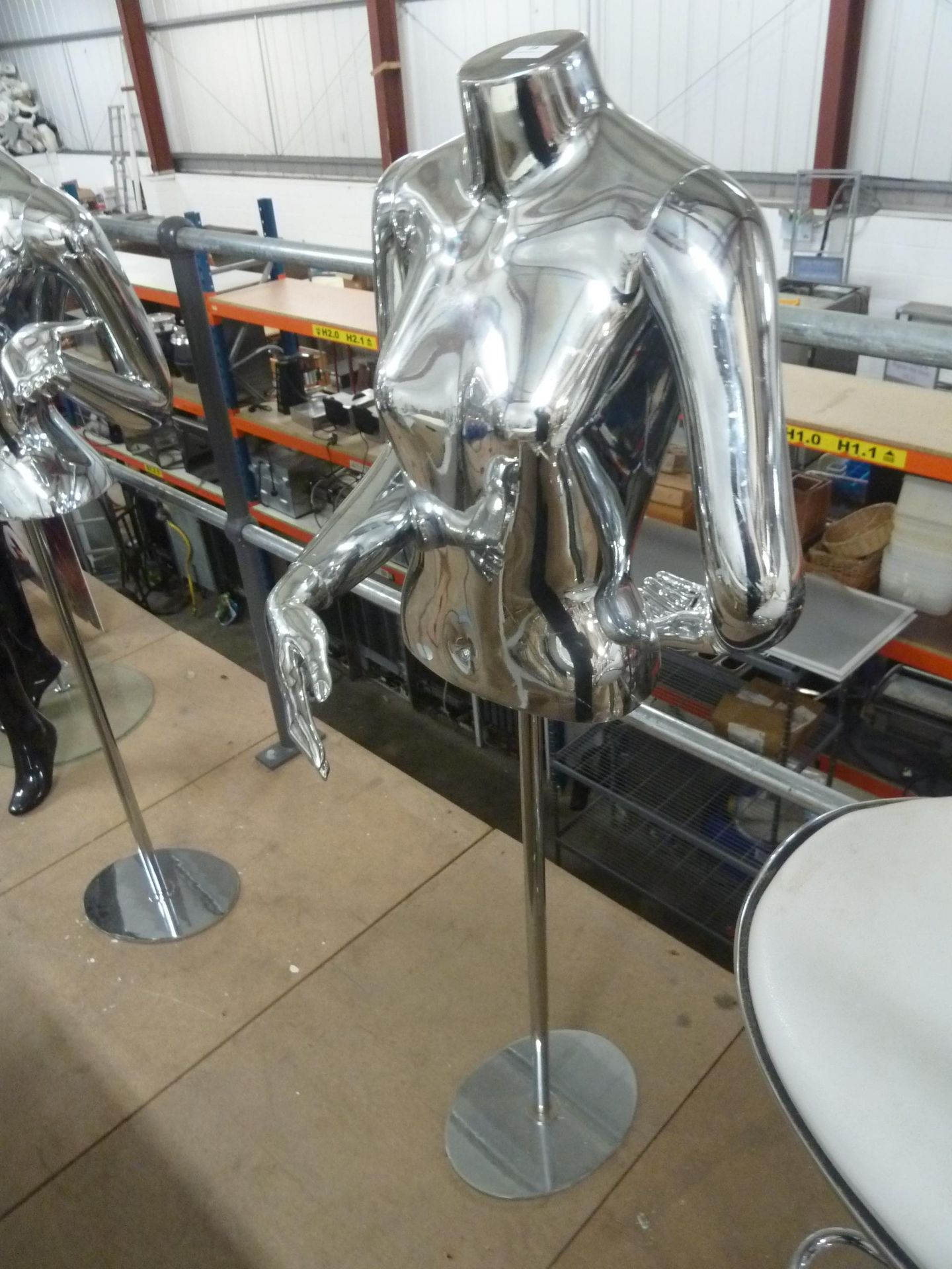 * chrome upper body mannequin with stand - Image 2 of 2