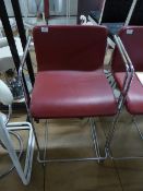 * red leather stool with chrome frame - 480w x 450d x 1000h