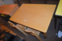 *Child's Wooden Table with Two Chairs