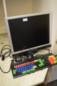 *Hanns.G HW191D Computer Monitor, Keyboard, Mouse and Cables