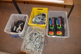 *Four Boxes Containing Keyboards, Mice, Computer Cables, Wiring, etc.