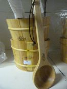 *Pair of Finlandia Sauna Buckets with Two Ladles