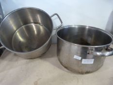 Two Double Handled Cooking Pots