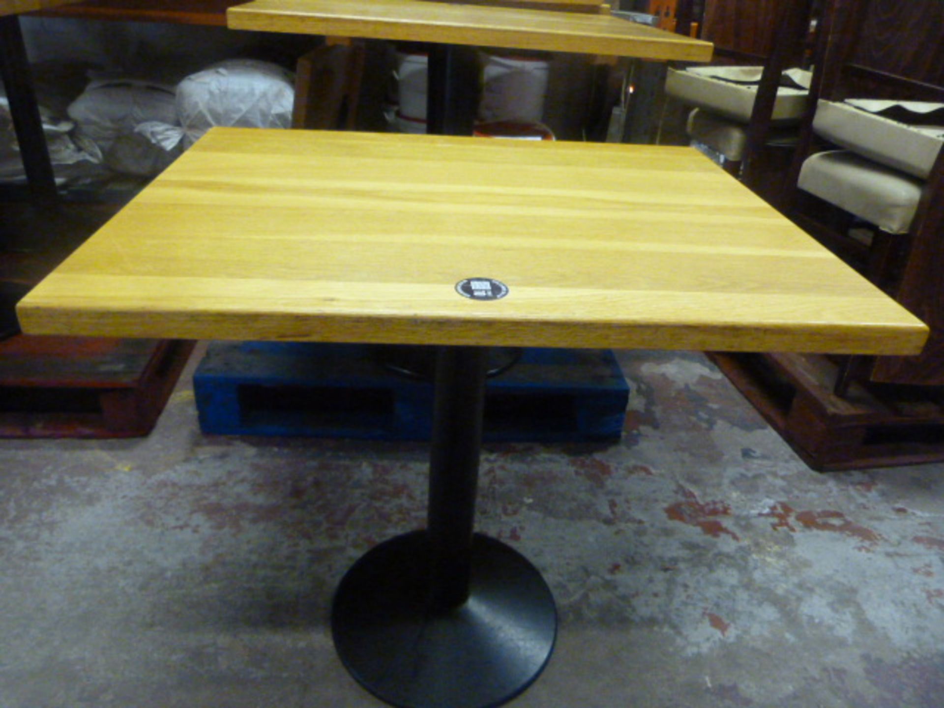 *5 Wooden Topped Single Pedestal Tables ~65x80x76cm