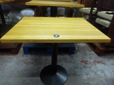 *5 Wooden Topped Single Pedestal Tables ~65x80x76cm