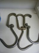 Three Large Industrial Meat Hooks