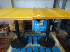 *2 Wooden Topped Single Pedestal Tables ~65x80x76cm