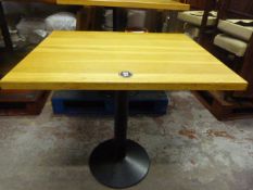 *5 Wooden Topped Single Pedestal Tables ~65x80x76cm