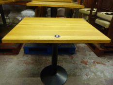 *5 Wooden Topped Single Pedestal Tables ~65x80x76cm