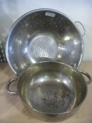 Two Stainless Steel Commercial Colanders