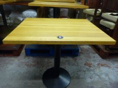*5 Wooden Topped Single Pedestal Tables ~65x80x76cm