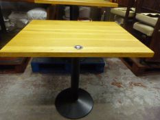 *5 Wooden Topped Single Pedestal Tables ~65x80x76cm