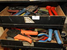 *Two Component Drawers Containing Wire Strippers, Crimpers, etc.