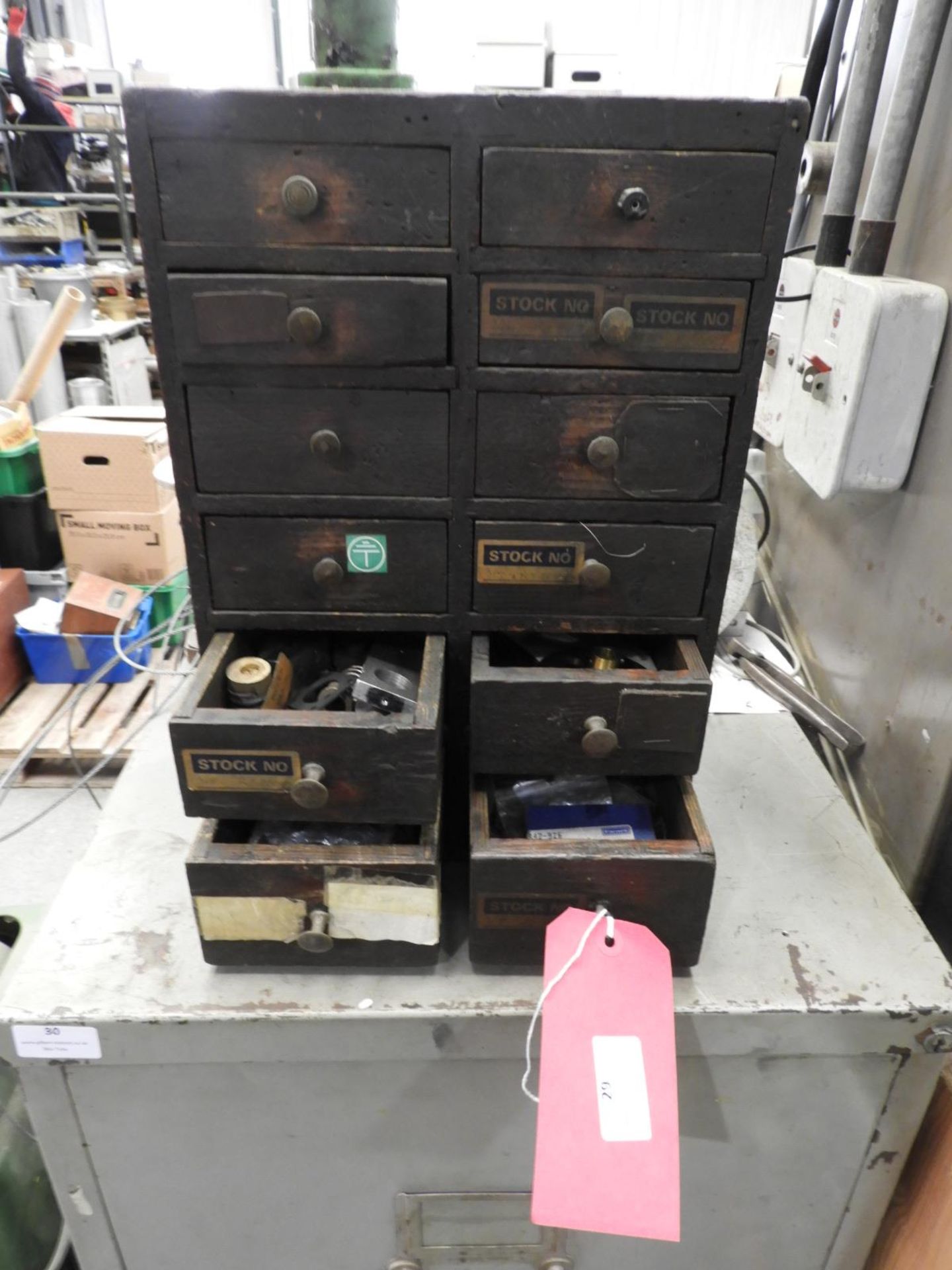 *Twelve Drawer Engineers Chest Containing Various Components
