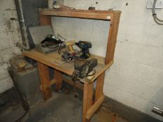 *Wooden Workbench with Record No.04 Engineers Vice
