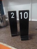* black wooden table numbers