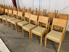* 8 x wooden chairs with cream upholstered seats