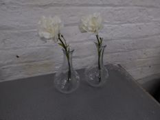 * 36 x artificial flowers in glass jars