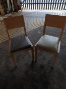 * wooden chairs with cream/mushroom upholstered seats x 13