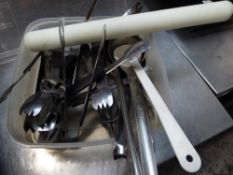 * large selection of utensils - tongs/spoons/etc.