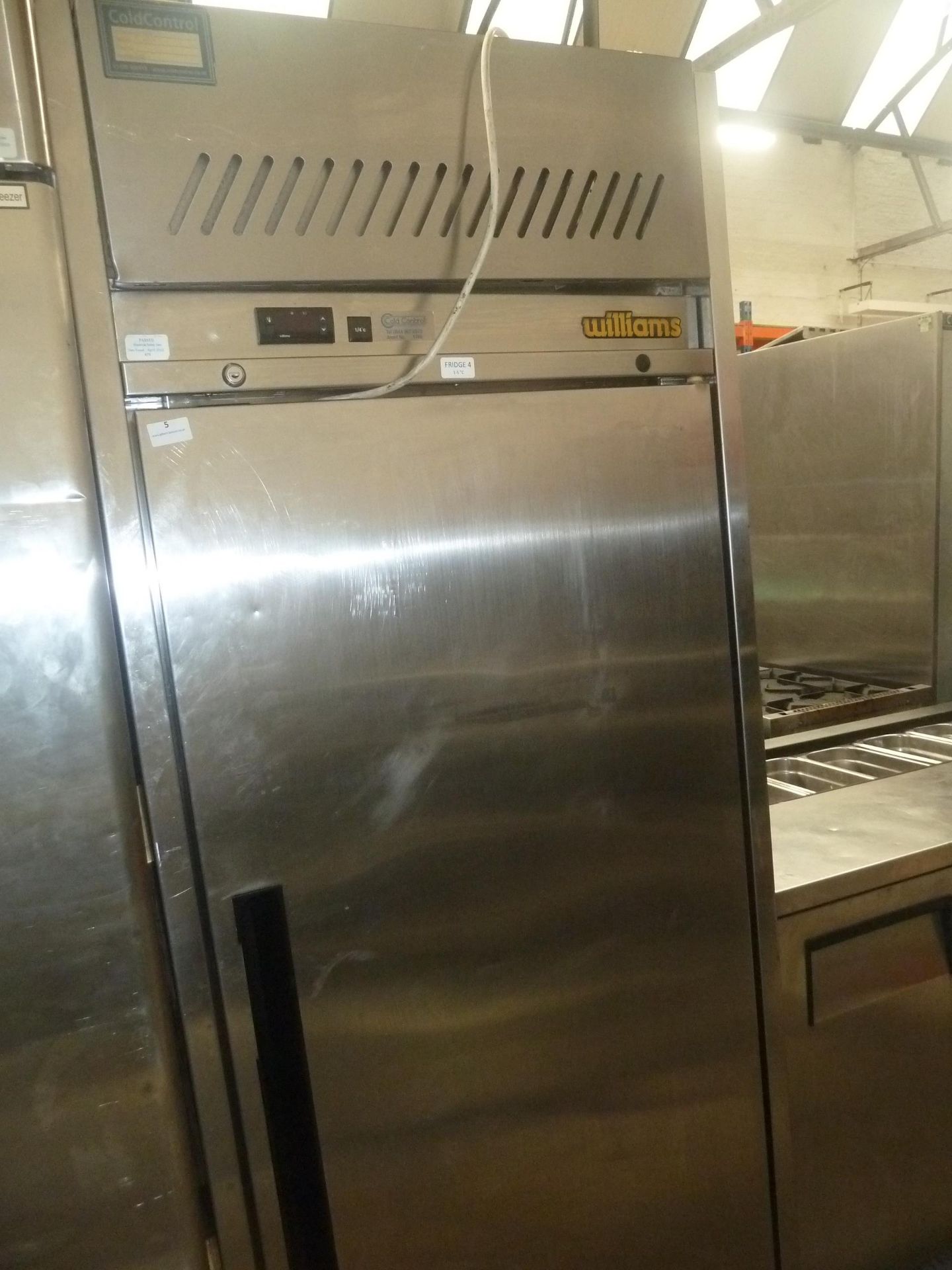 * Williams S/S upright fridge HG1SA on castors. 740w x 810d x 1970h - Image 3 of 3