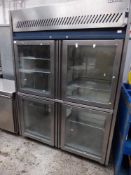 * Williams S/S 4 door glass door chiller. 1400w x 850d x 1950h