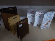 * clip board and acrylic stands x 7