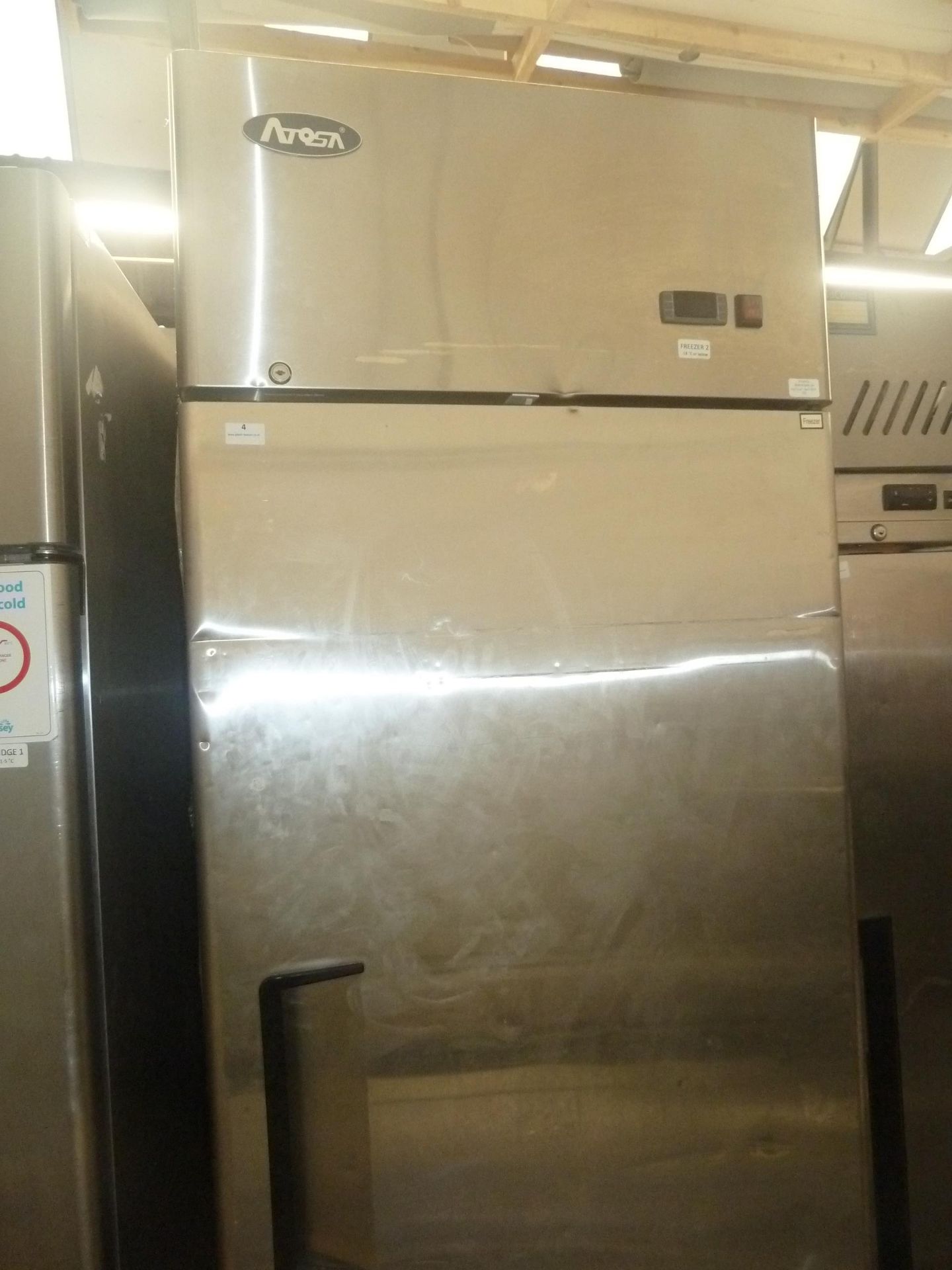 * Atosa S/S upright freezer MBF8113 on castors. 730w x 800d x 2100h