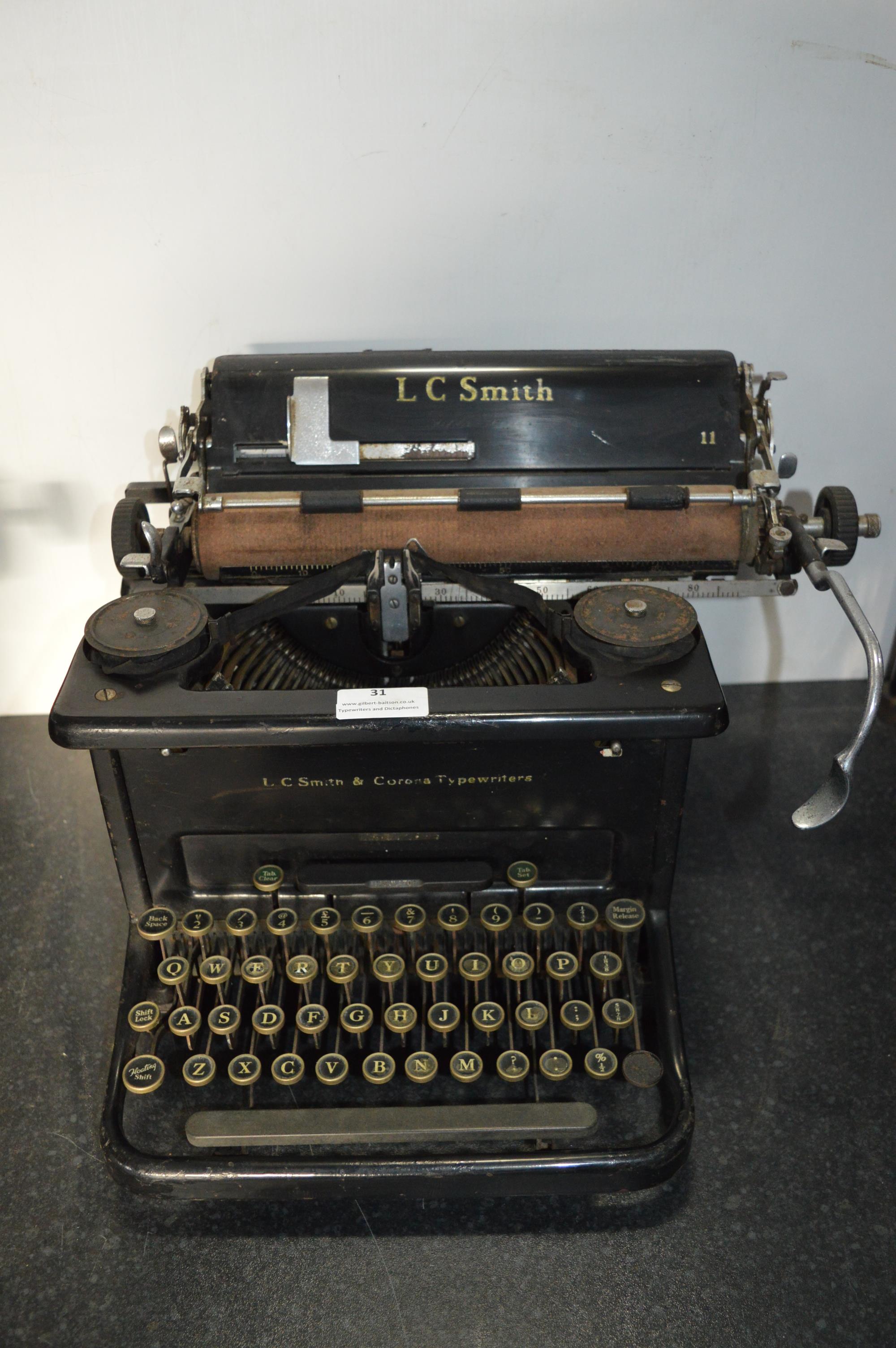 L.C. Smith No.11 Typewriter by Smith & Corona