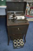 Edison Dictaphone in Cabinet on Wheels