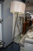 Chrome Tripod Standard Lamp with Shade