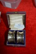 Two Hallmarked Sterling Silver Napkin Rings in Pre