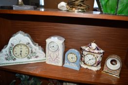 Ceramic Mantel Clocks by Masons, Wedgwood, and Por