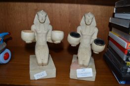 Pair of Egyptian Style Candlesticks