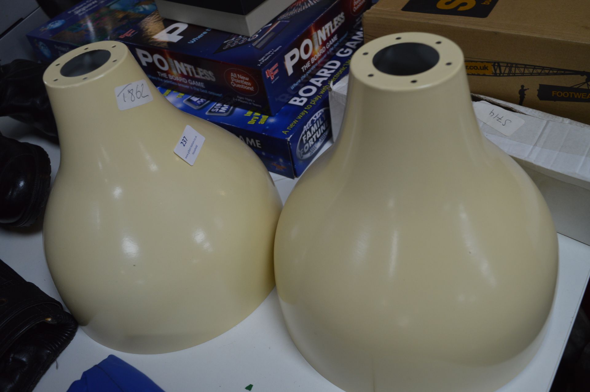 Pair of Cream Metal Light Shades