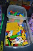 Two Tubs of Stickle Bricks and Other Building Bloc